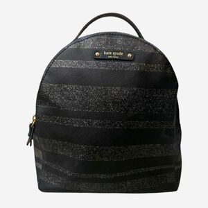 Kate Spade Black and Silver Glitter Mini Backpack